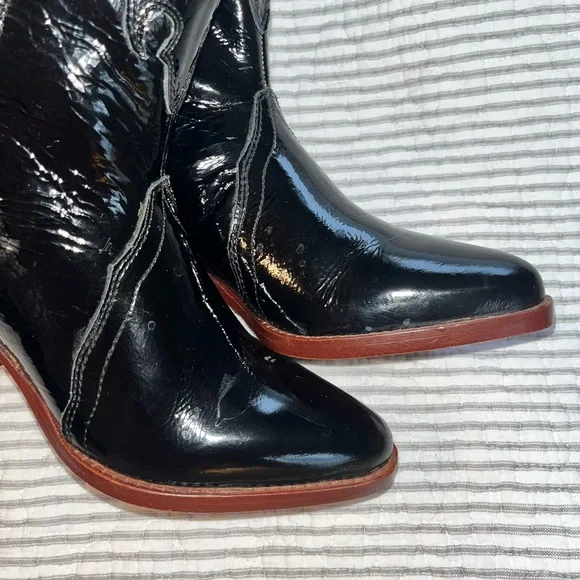 Free People New Frontier Patent Leather Boots sz 6 - Picture 6 of 14